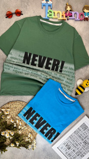 تیشرت مردانه قواره لش با طرح never