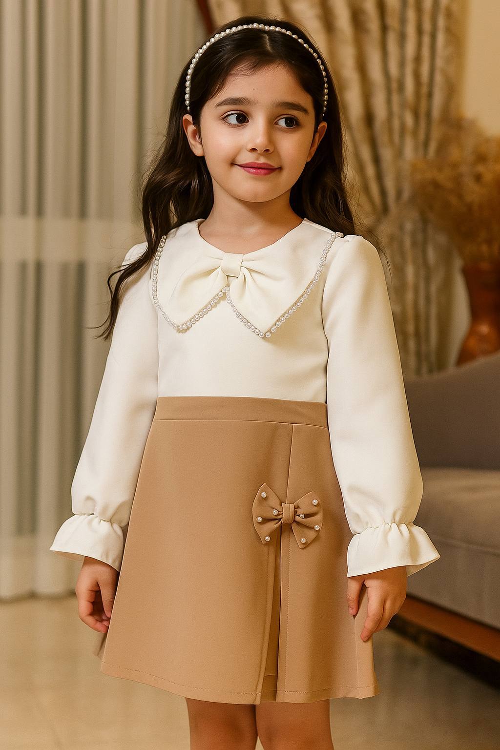 ست شومیز و دامن مرواریدی مجلسی ۳ الی ۸ سال