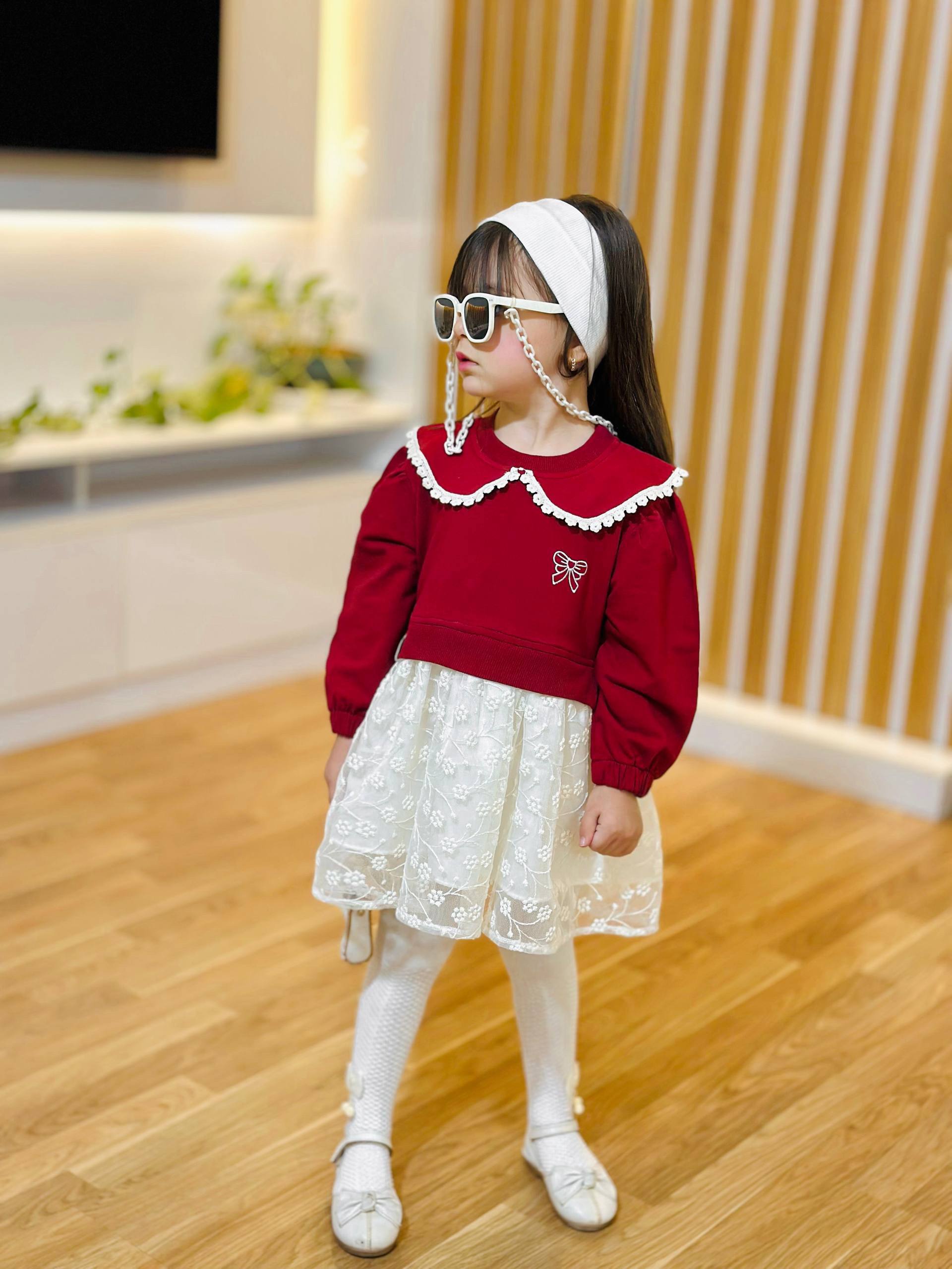 پیراهن یلدایی مناسب ۳ الی ۱۰ سال مدل دورس و دانتل پریا