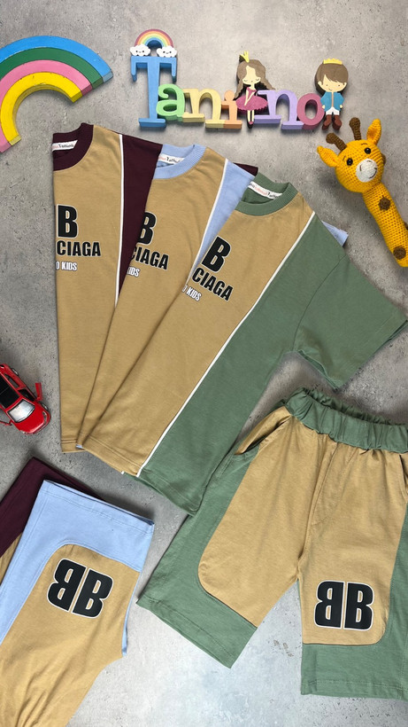 ست تیشرت و شلوارک پسرانه طرح BALENCIAGA مناسب ۴ تا ۱۰ سال