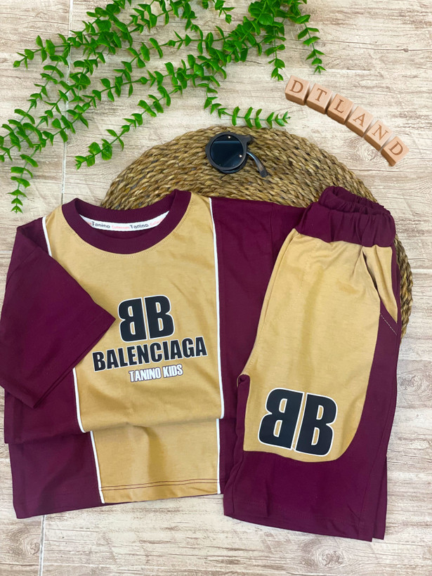 ست تیشرت و شلوارک پسرانه طرح BALENCIAGA مناسب ۴ تا ۱۰ سال