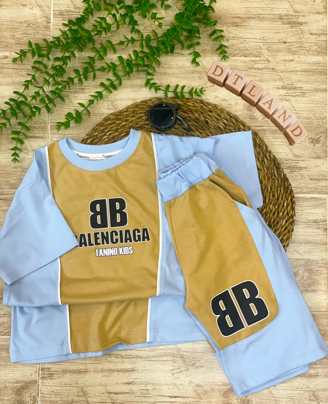 ست تیشرت و شلوارک پسرانه طرح BALENCIAGA مناسب ۴ تا ۱۰ سال